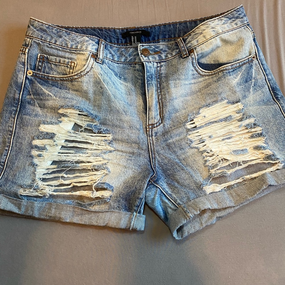 Washed Jean Shorts